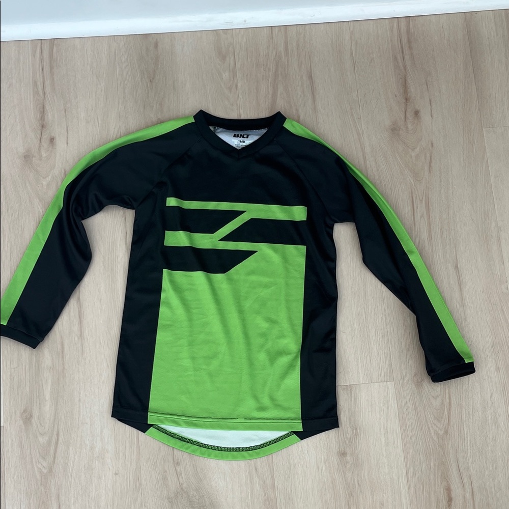 Bilt Black and Green Long Sleeve riding Jersey